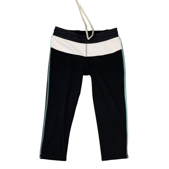 Athleta Colorblock Capris Size M Black & White Athletic Leggings - Picture 1 of 5